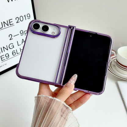 For iPhone Duo Three Parts 6D Electroplating PC Shockproof Phone Case - Purple - EDA010231301A