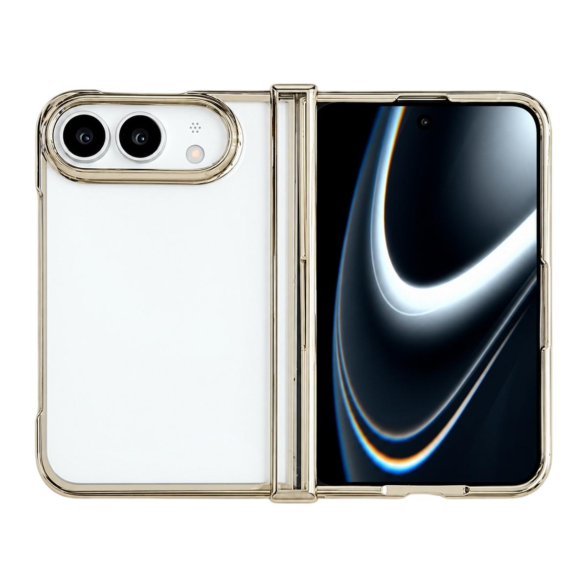 For iPhone Duo Three Parts 6D Electroplating PC Shockproof Phone Case - Gold - EDA010231301B