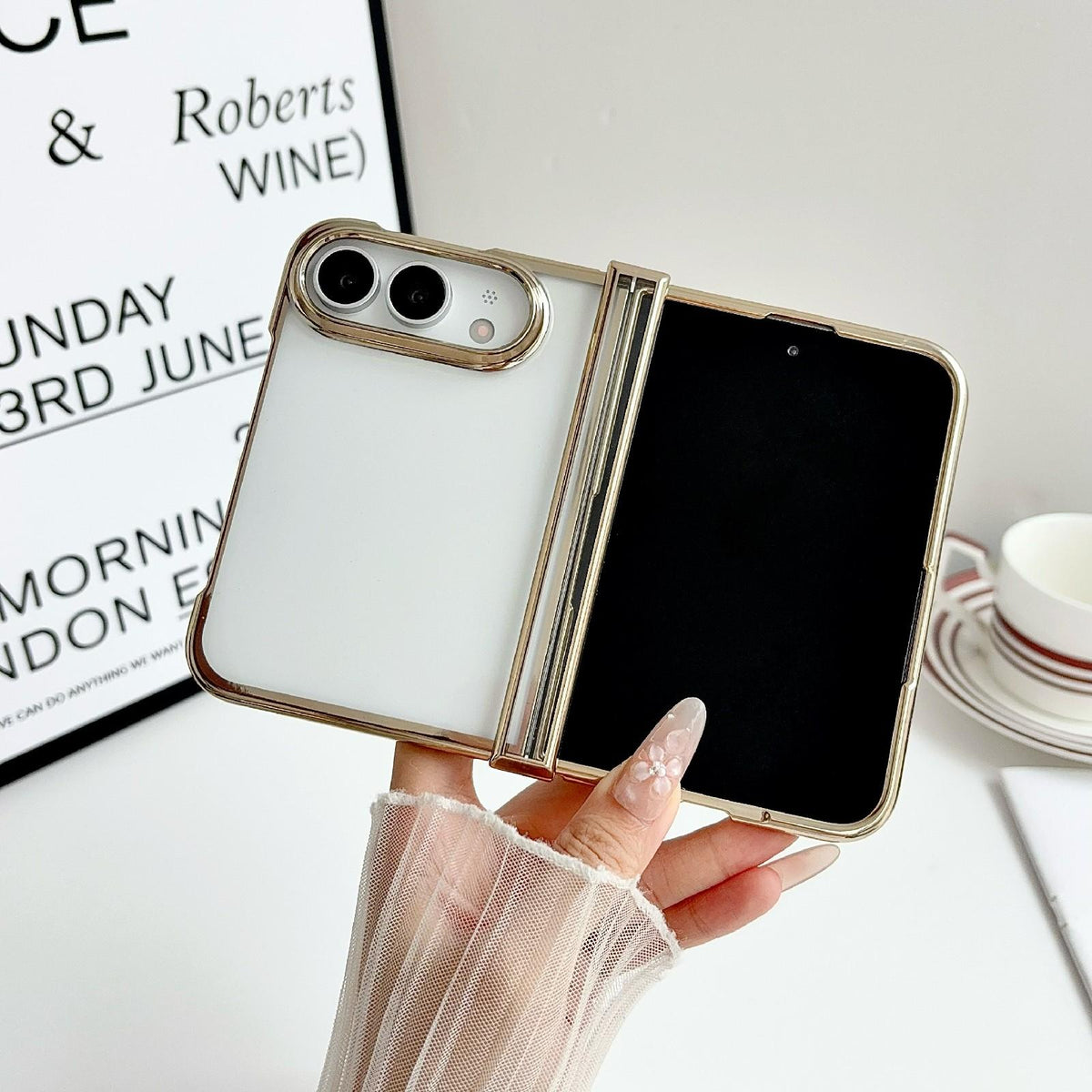 For iPhone Duo Three Parts 6D Electroplating PC Shockproof Phone Case - Gold - EDA010231301B