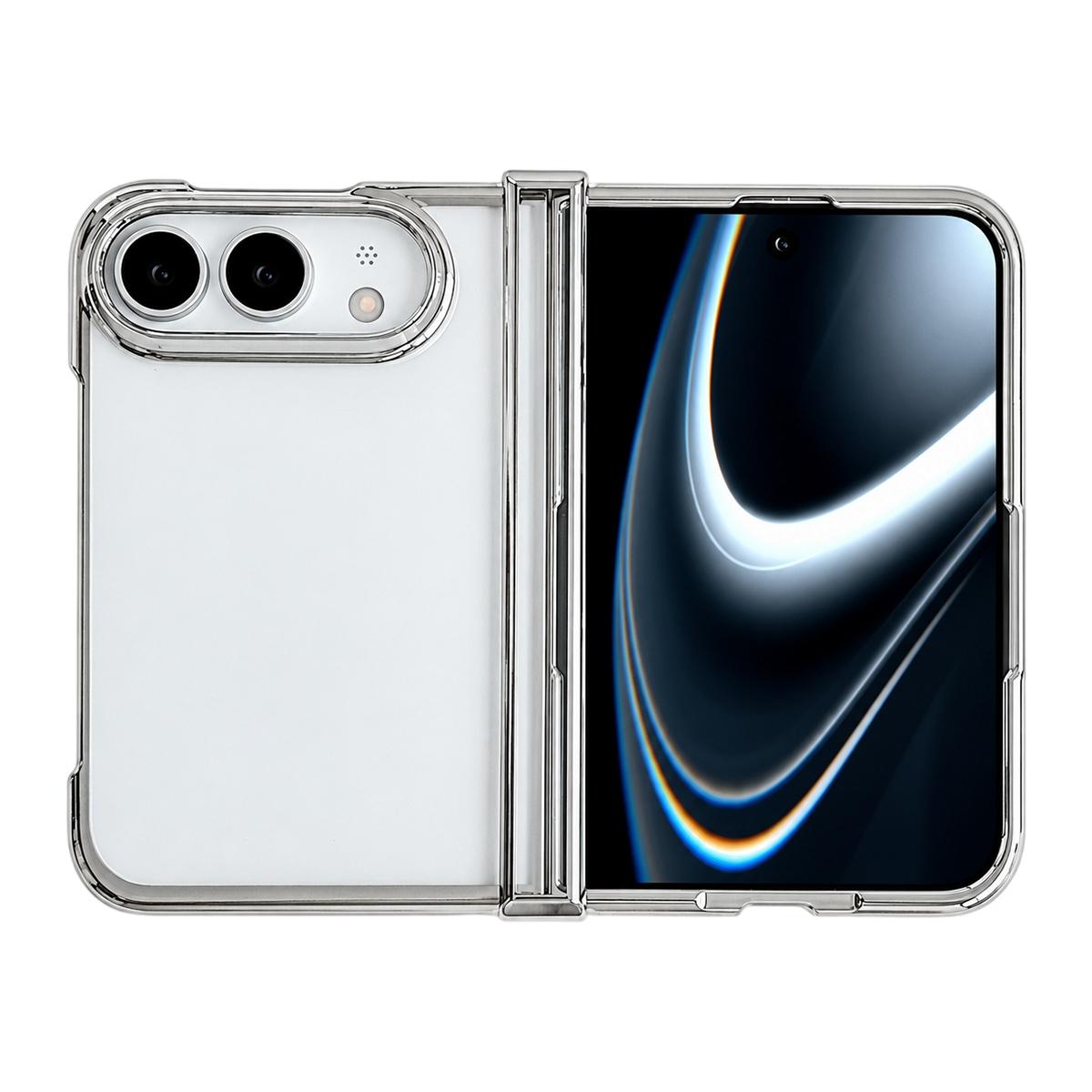 For iPhone Duo Three Parts 6D Electroplating PC Shockproof Phone Case - Silver - EDA010231301C