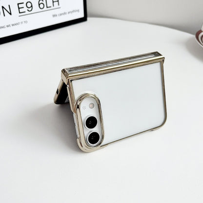 For iPhone Duo Three Parts 6D Electroplating PC Shockproof Phone Case - Silver - EDA010231301C