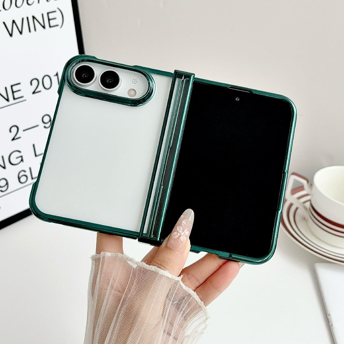 For iPhone Duo Three Parts 6D Electroplating PC Shockproof Phone Case - Green - EDA010231301E