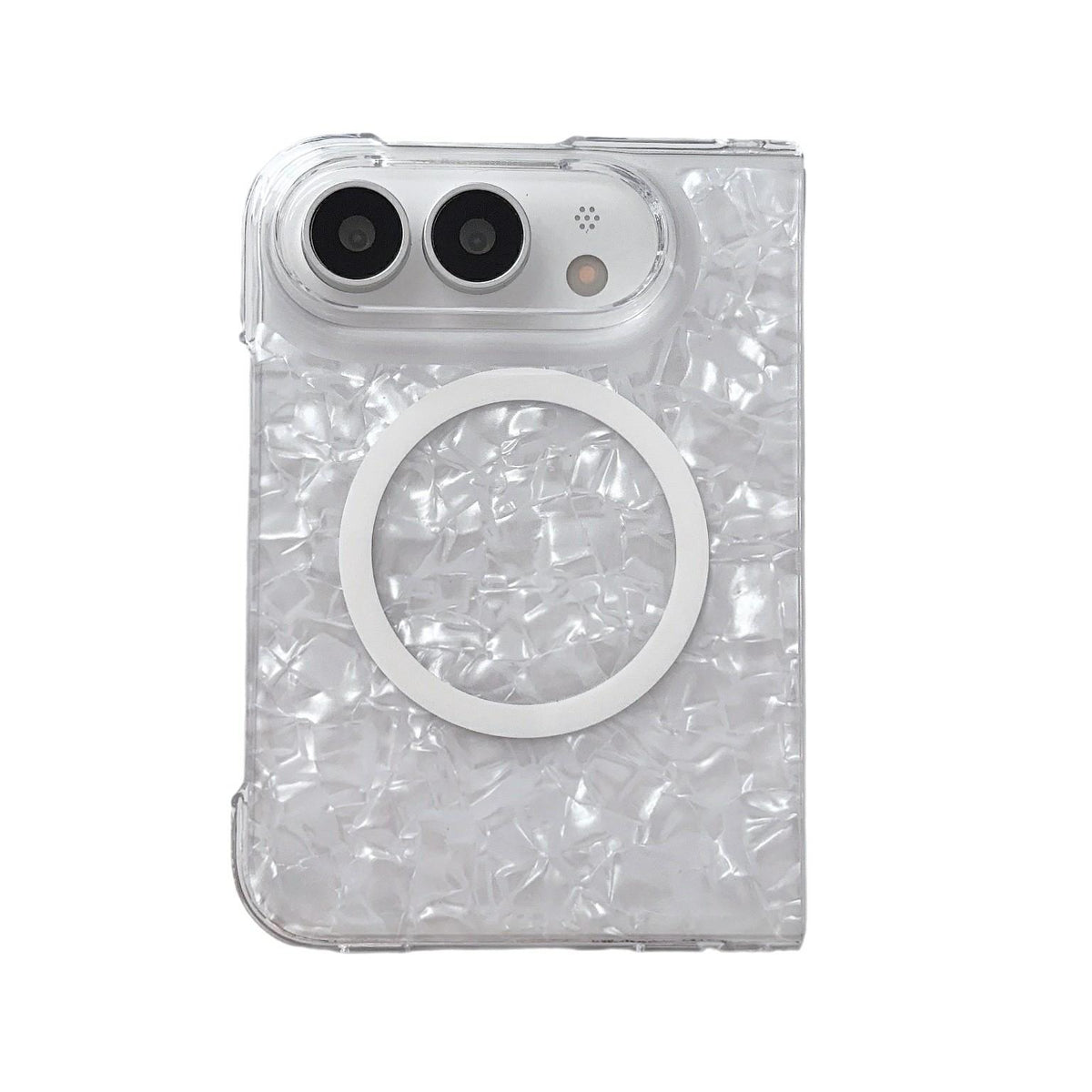 For iPhone Duo Shell Pattern Two-section PC Magnetic Phone Case - White - EDA010232201C