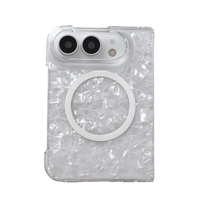 For iPhone Duo Shell Pattern Two-section PC Magnetic Phone Case - White - EDA010232201C