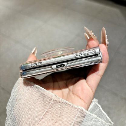 For iPhone Duo Shell Pattern Two-section PC Magnetic Phone Case - Pink Green - EDA010232201D
