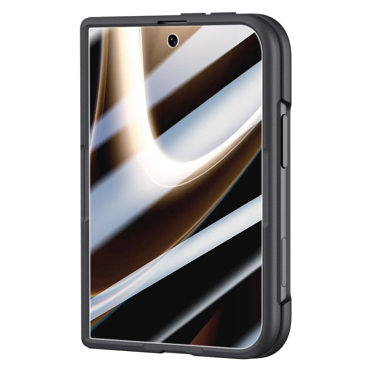 For iPhone Duo Shield Armor Series Integrated Privacy Film Matte Frosted Full Coverage Magnetic Phone Case with Lens Holder - White - EDA010232401C