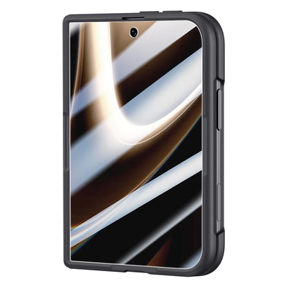 For iPhone Duo Shield Series Integrated Privacy Film Matte Frosted Magnetic Phone Case with 360-Degree Rotating Stand - Navy Blue - EDA010232901B