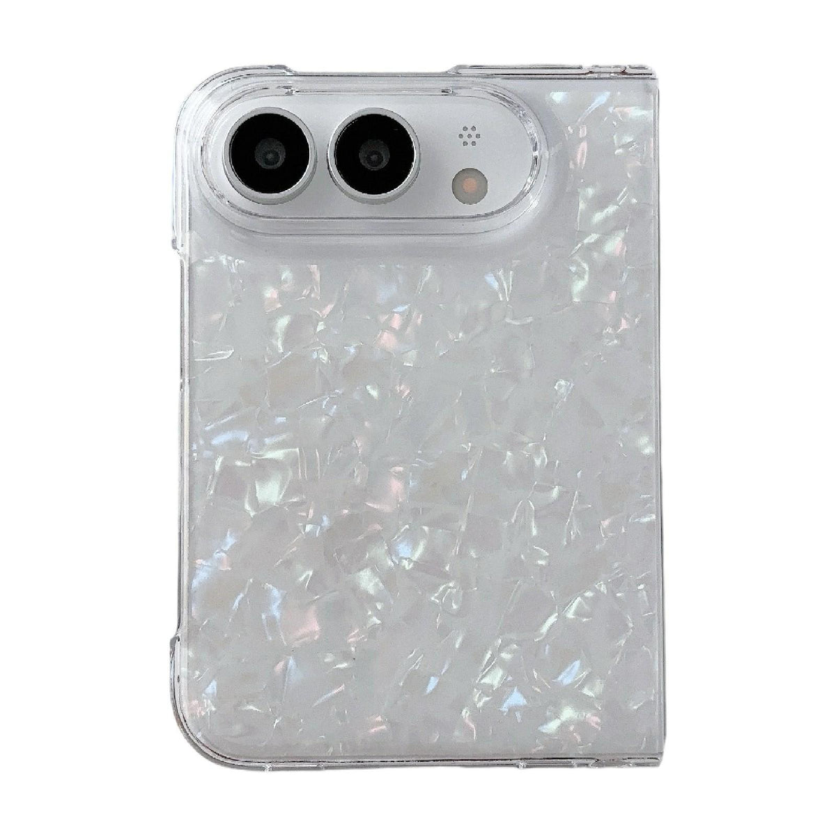 For iPhone Duo Shell Pattern Two-section PC Phone Case - Colorful White - EDA010233001A