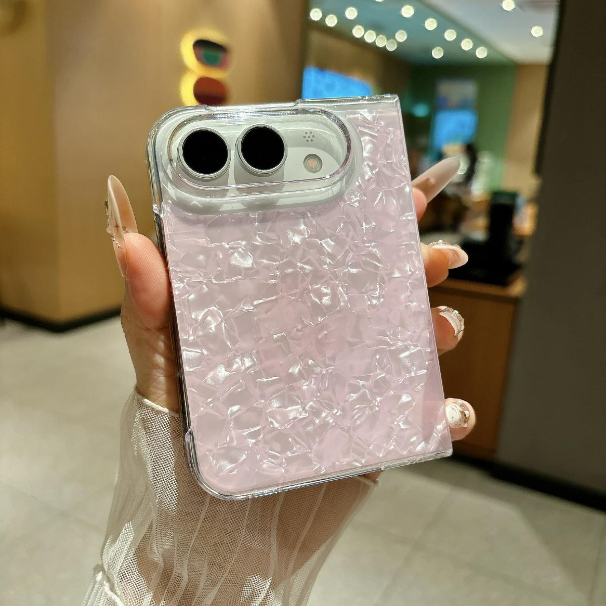 For iPhone Duo Shell Pattern Two-section PC Phone Case - Pink - EDA010233001B