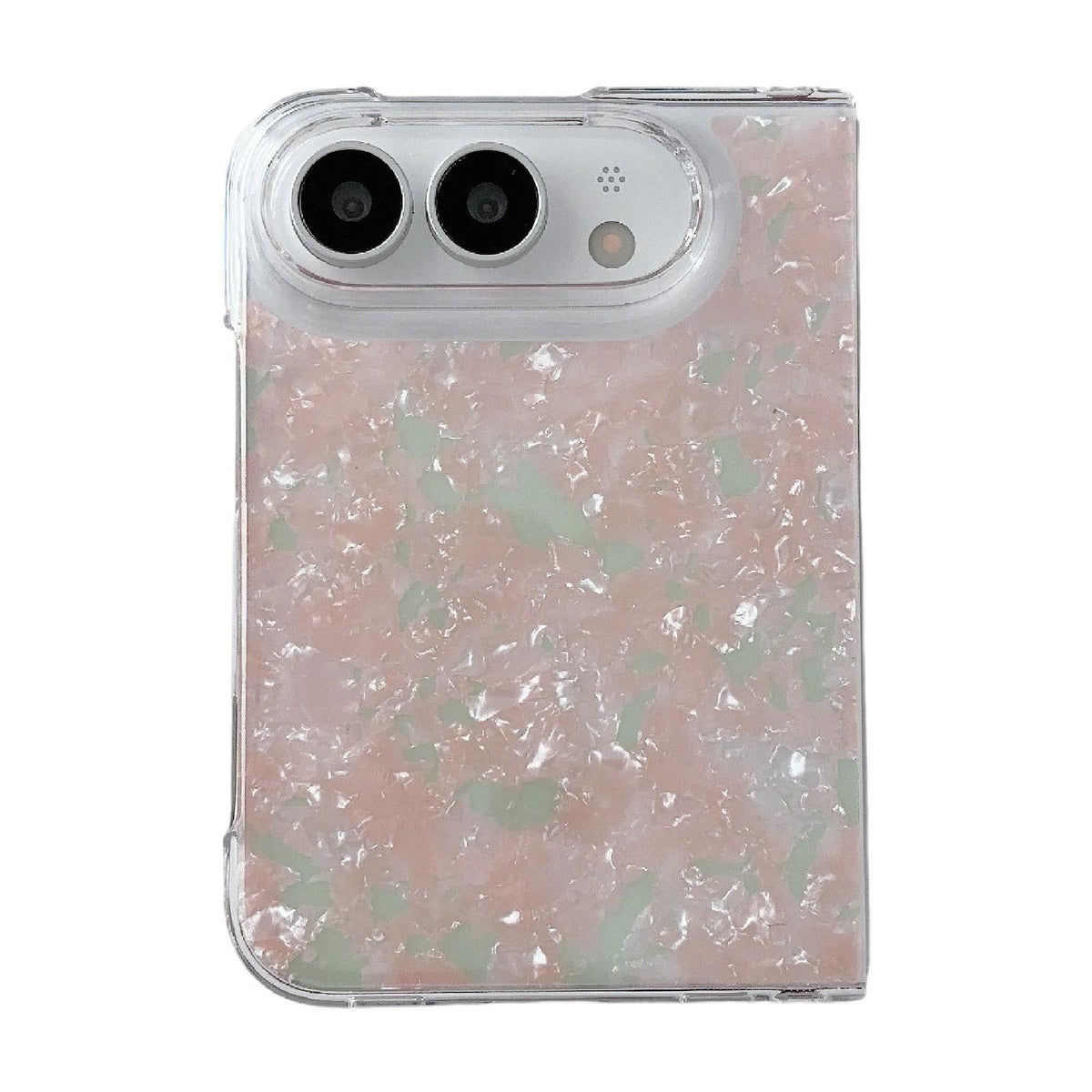 For iPhone Duo Shell Pattern Two-section PC Phone Case - Pink Green - EDA010233001D