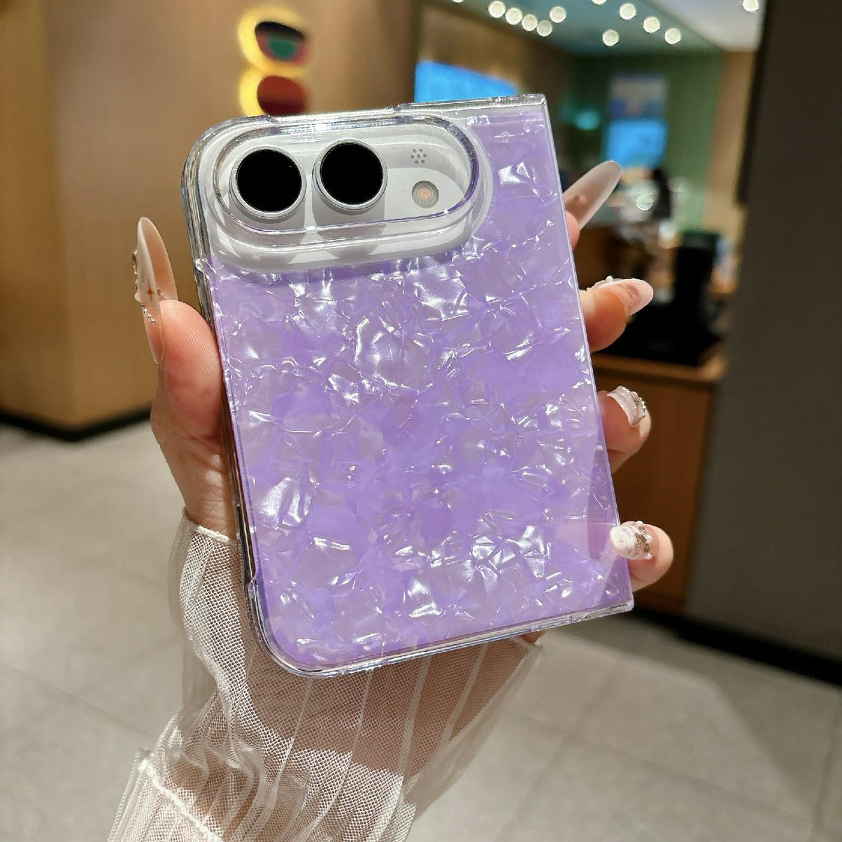 For iPhone Duo Shell Pattern Two-section PC Phone Case - Purple - EDA010233001E