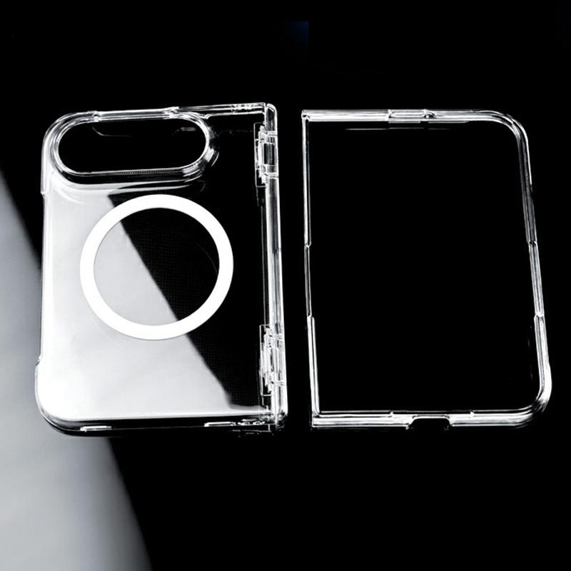 For iPhone Duo Central Axis Magnetic PC Phone Case - Transparent - EDA010233301A