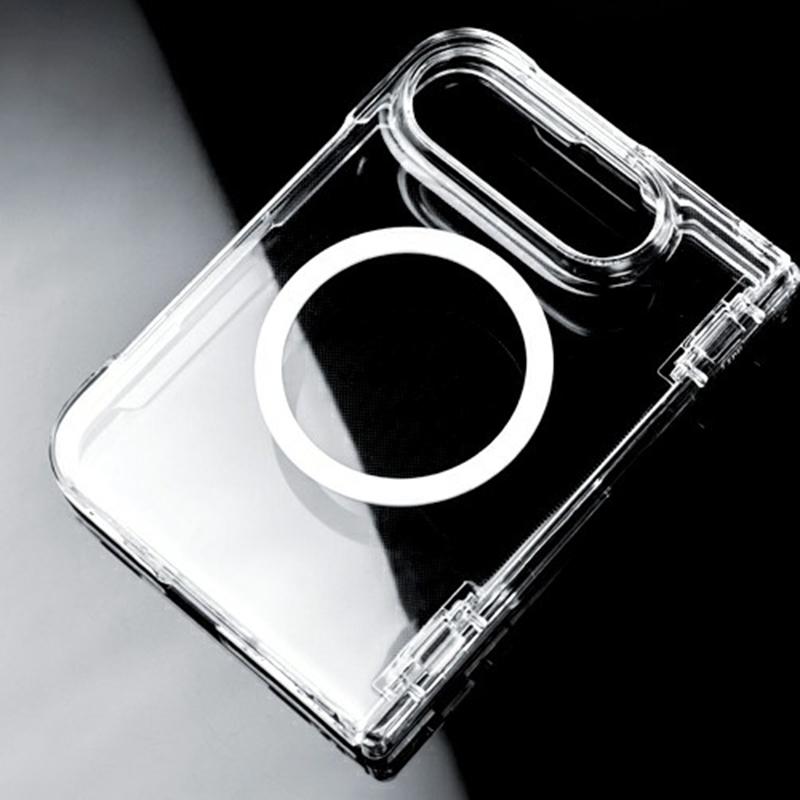 For iPhone Duo Central Axis Magnetic PC Phone Case - Transparent - EDA010233301A