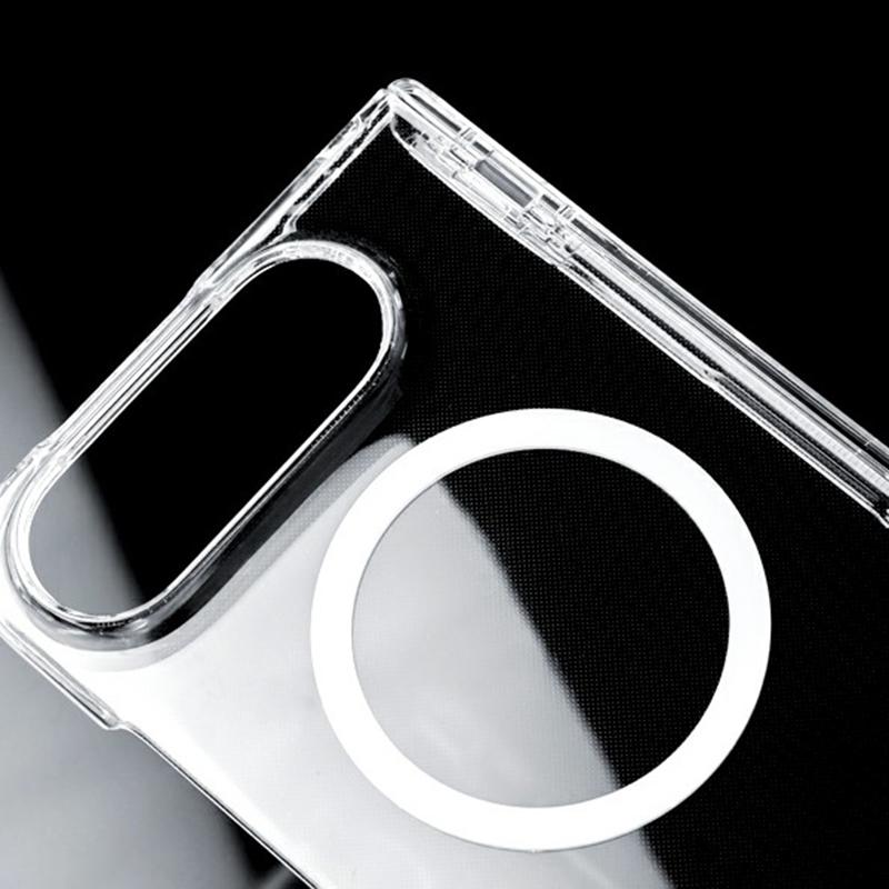 For iPhone Duo Central Axis Magnetic PC Phone Case - Transparent - EDA010233301A