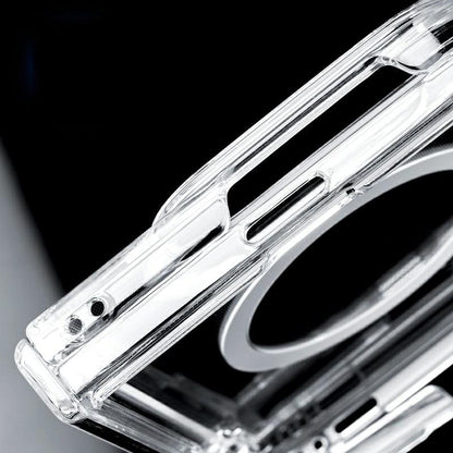 For iPhone Duo Central Axis Magnetic PC Phone Case - Transparent - EDA010233301A