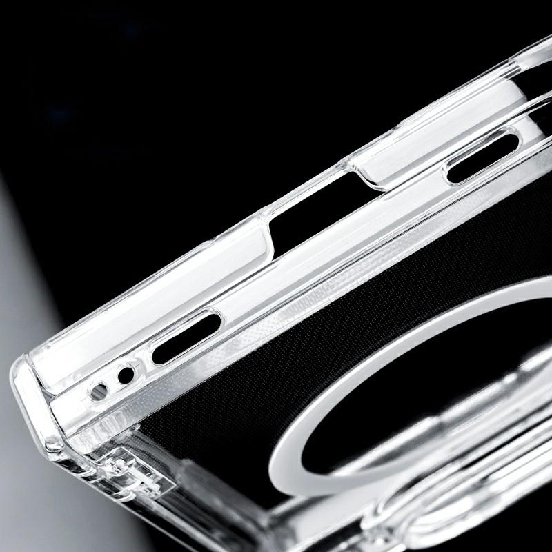 For iPhone Duo Central Axis Magnetic PC Phone Case - Transparent - EDA010233301A