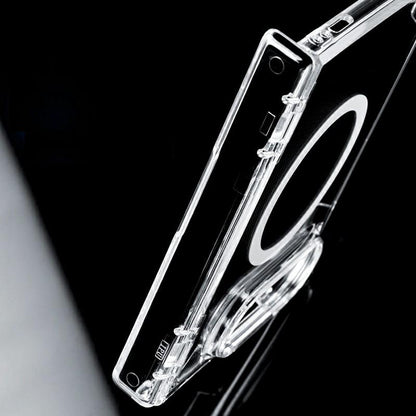 For iPhone Duo Central Axis Magnetic PC Phone Case - Transparent - EDA010233301A