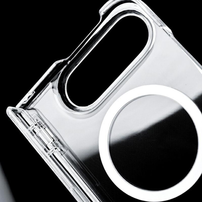 For iPhone Duo Central Axis Magnetic PC Phone Case - Transparent - EDA010233301A