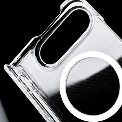 For iPhone Duo Central Axis Magnetic PC Phone Case - Transparent - EDA010233301A