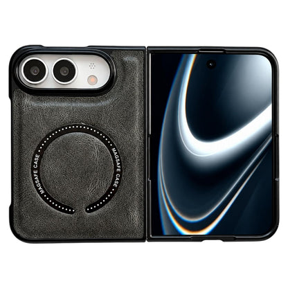 For iPhone Duo Crazy Horse Texture Magnetic Magsafe PU Phone Case - Green - EDA010234201D