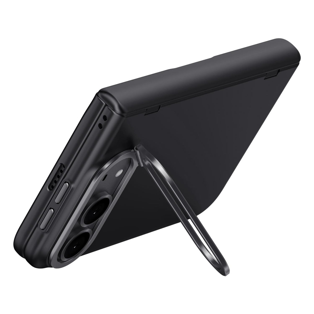 For iPhone Duo Crazy Series Integrated Privacy Film Skin Feel Center Axis Phone Case with Lens Holder - Black - EDA010234601A