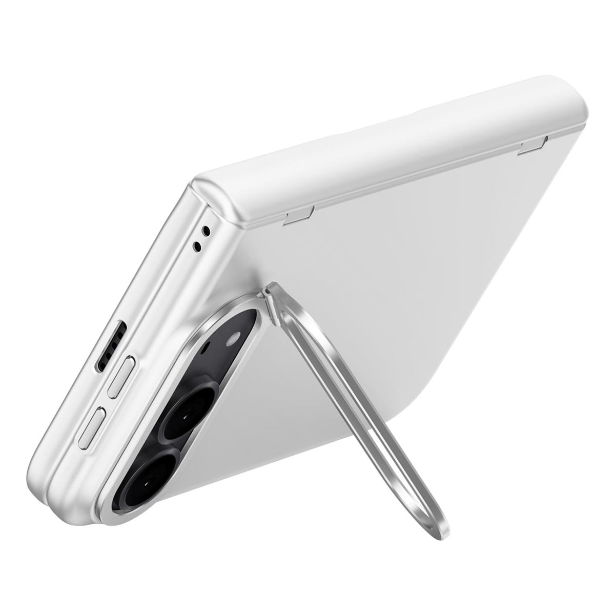 For iPhone Duo Crazy Series Integrated Privacy Film Skin Feel Center Axis Phone Case with Lens Holder - Silver - EDA010234601C