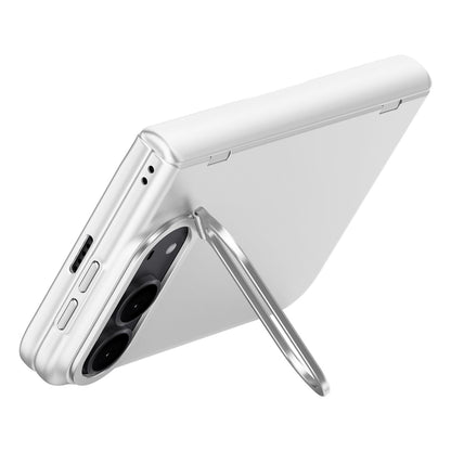 For iPhone Duo Crazy Series Integrated Privacy Film Skin Feel Center Axis Phone Case with Lens Holder - Silver - EDA010234601C