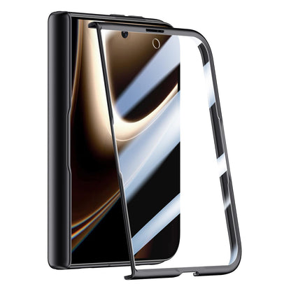 For iPhone Duo Crazy Series Integrated HD Film Skin Feel Center Axis Magnetic Phone Case - Black - EDA010234801A