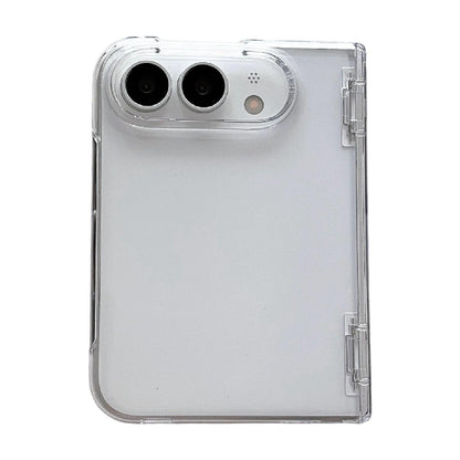 For iPhone Duo Clear Spring Hinge PC Phone Case - Transparent - EDA010235701A
