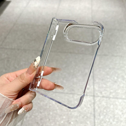 For iPhone Duo Clear Spring Hinge PC Phone Case - Transparent - EDA010235701A