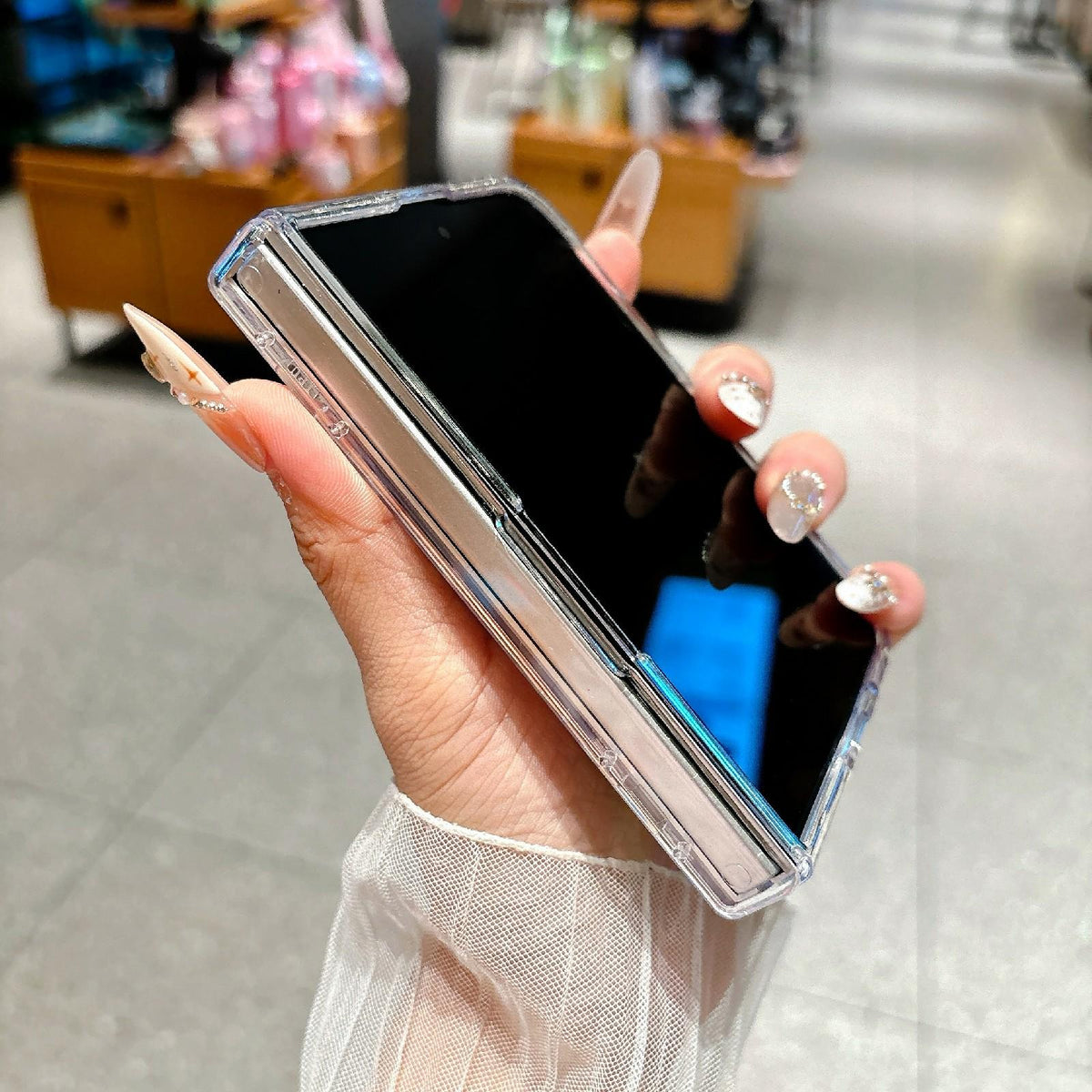 For iPhone Duo Clear Spring Hinge PC Phone Case - Transparent - EDA010235701A