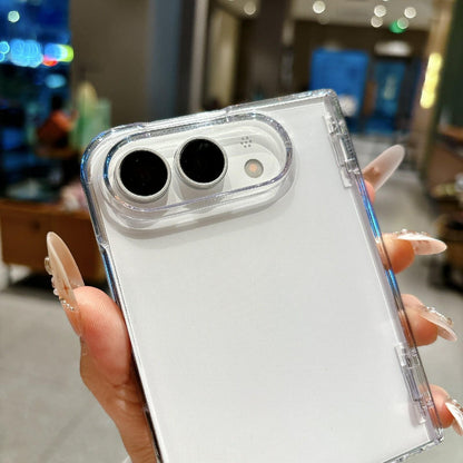 For iPhone Duo Clear Spring Hinge PC Phone Case - Transparent - EDA010235701A