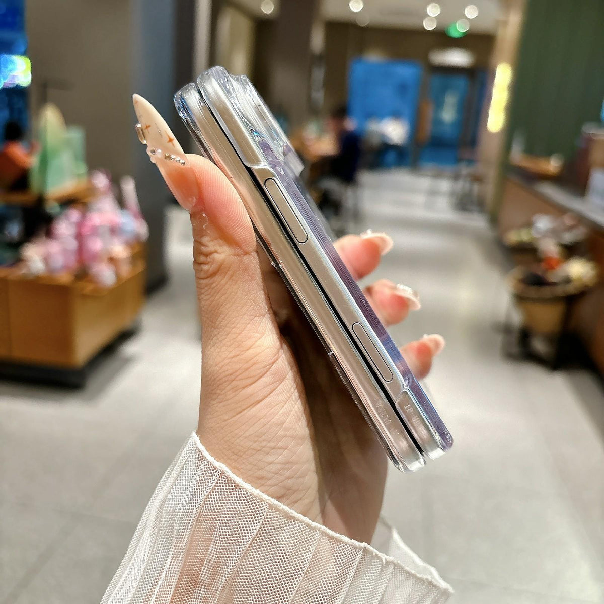 For iPhone Duo Clear Spring Hinge PC Phone Case - Transparent - EDA010235701A