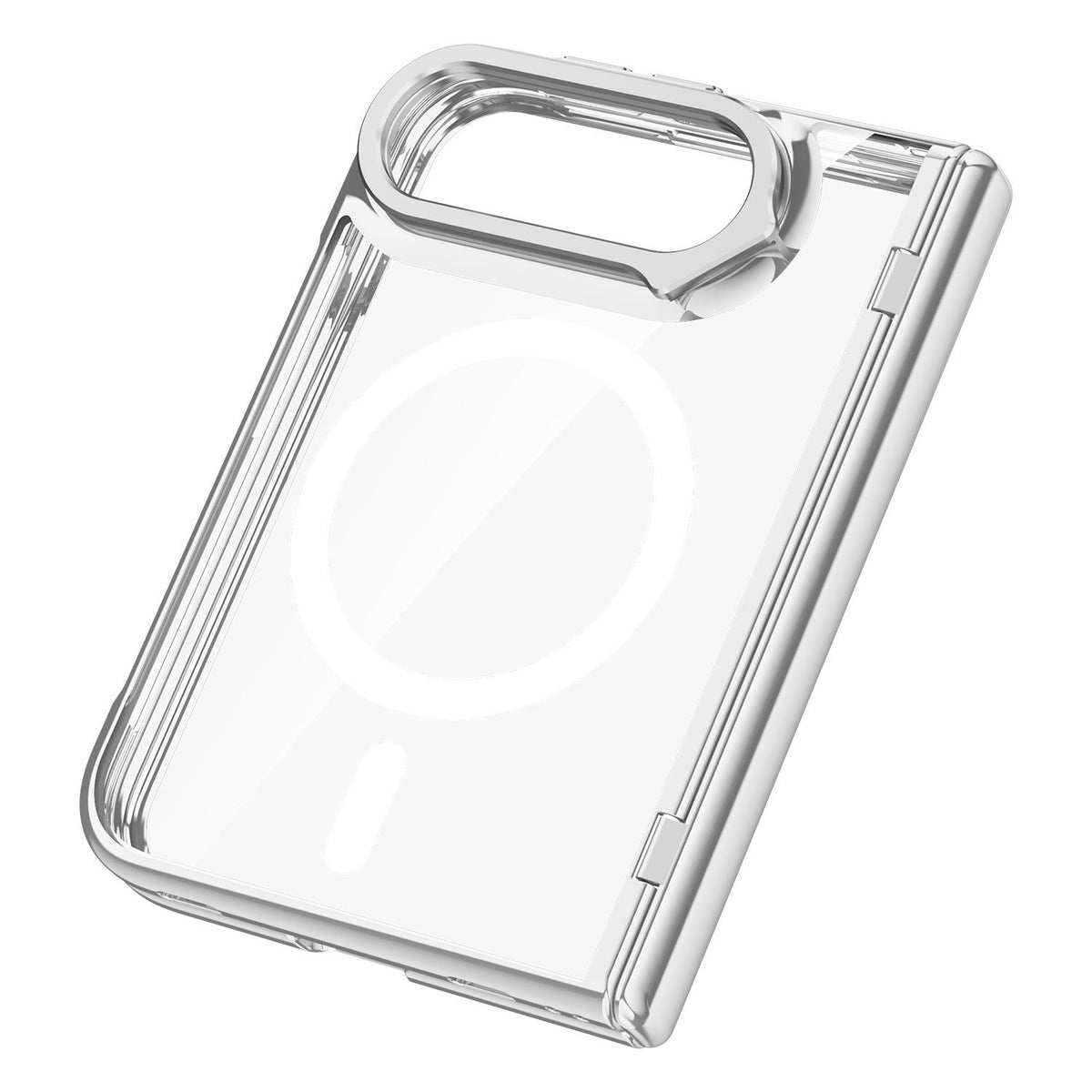 For iPhone Duo Icebreaking Series Integrated HD Film Electroplated Crystal Clear Center Axis Phone Case with Lens Holder - Navy Blue - EDA010235801B