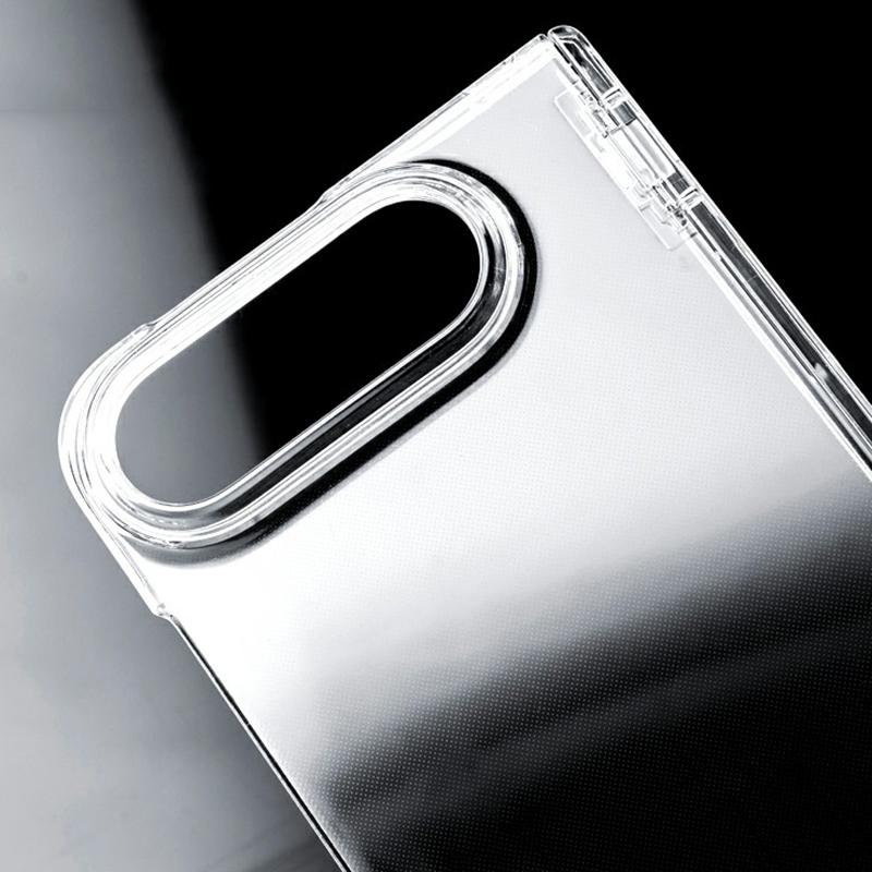 For iPhone Duo Clear Spring Hinge PC Shockproof Phone Case with Front Cover - Transparent - EDA010236101A