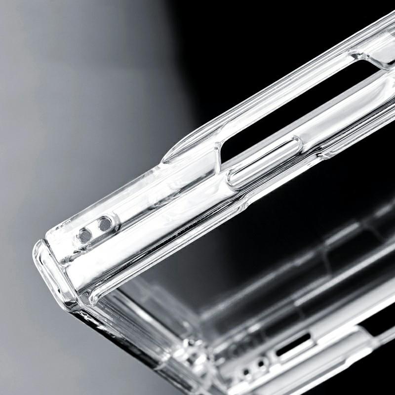 For iPhone Duo Clear Spring Hinge PC Shockproof Phone Case with Front Cover - Transparent - EDA010236101A