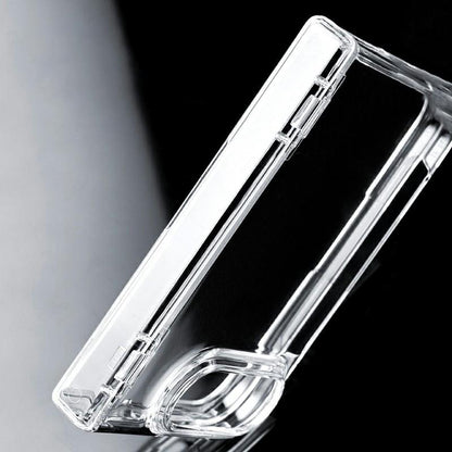 For iPhone Duo Clear Spring Hinge PC Shockproof Phone Case with Front Cover - Transparent - EDA010236101A