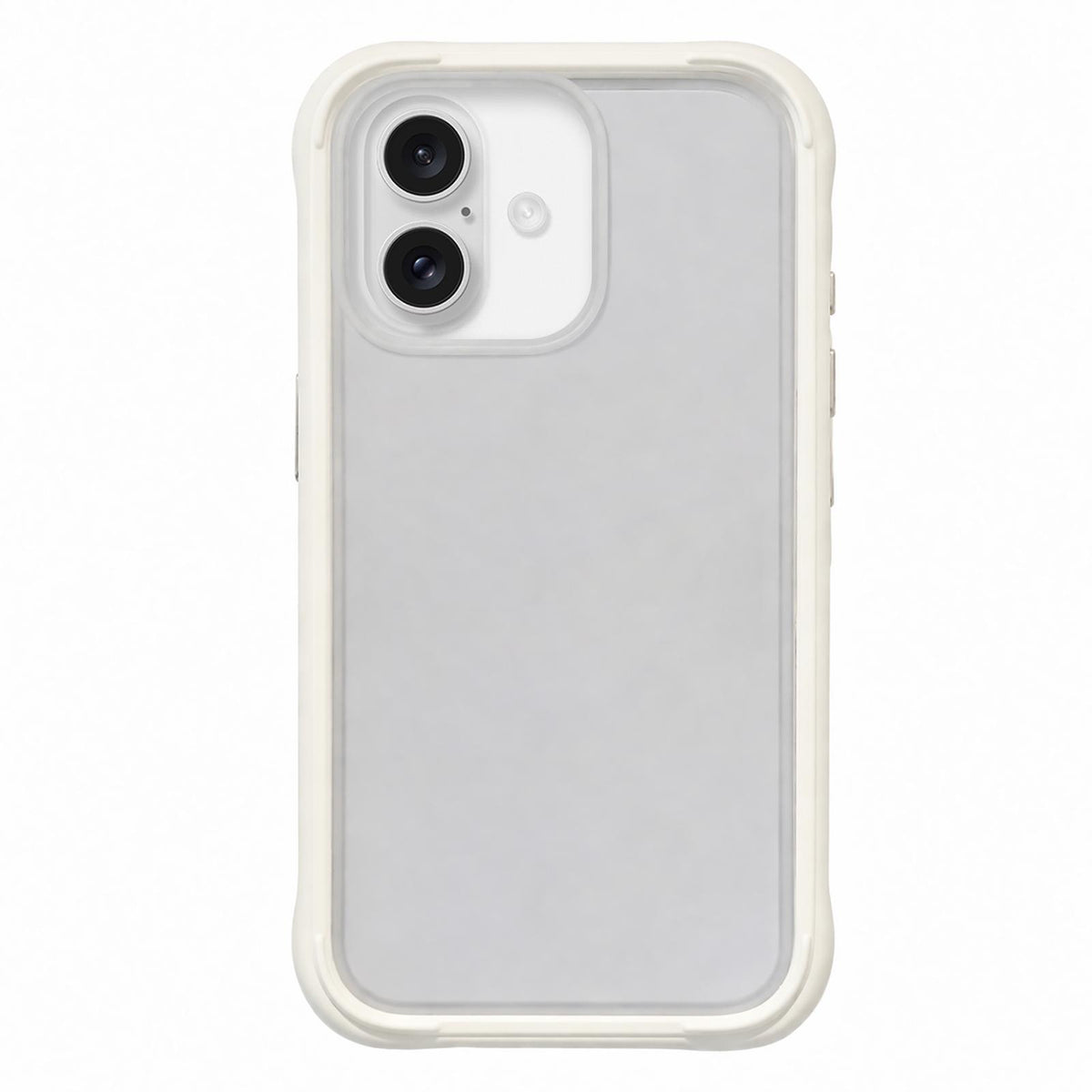 For iPhone 18 Silicone Frame Bumper Frosted Back Panel Phone Case - White - EDA010237201A