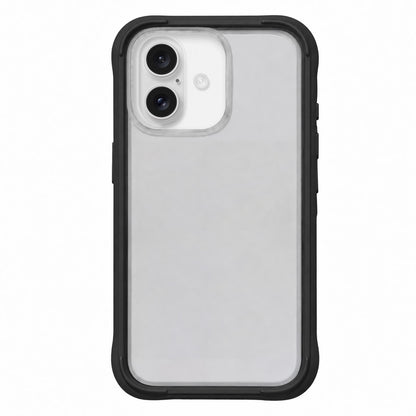 For iPhone 18 Silicone Frame Bumper Frosted Back Panel Phone Case - Black - EDA010237201B