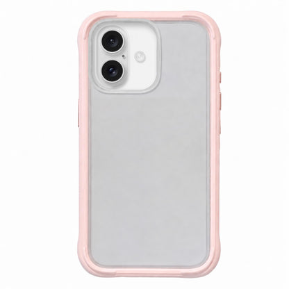 For iPhone 18 Silicone Frame Bumper Frosted Back Panel Phone Case - Grey Pink - EDA010237201C