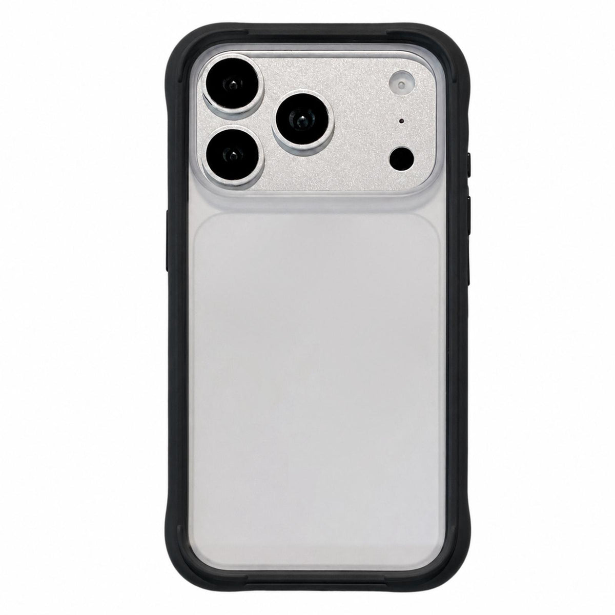 For iPhone 18 Pro Silicone Frame Bumper Frosted Back Panel Phone Case - Black - EDA010237202B