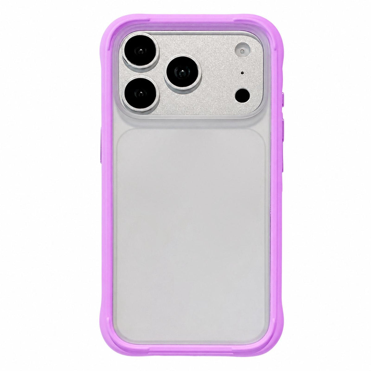 For iPhone 18 Pro Silicone Frame Bumper Frosted Back Panel Phone Case - Purple - EDA010237202D