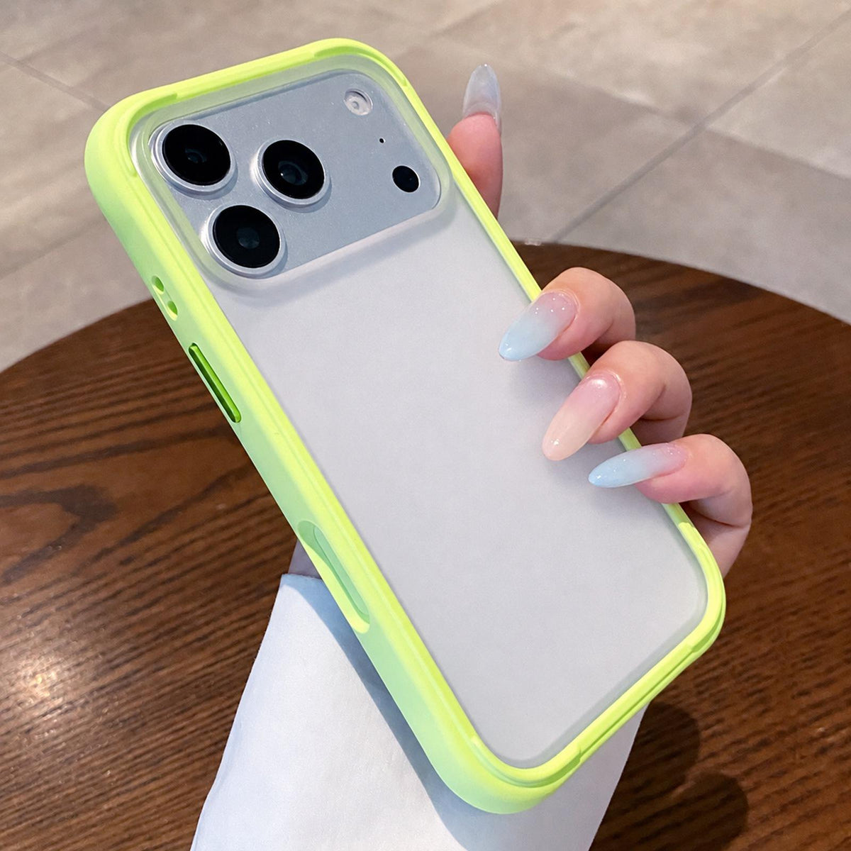 For iPhone 18 Pro Silicone Frame Bumper Frosted Back Panel Phone Case - Green - EDA010237202F