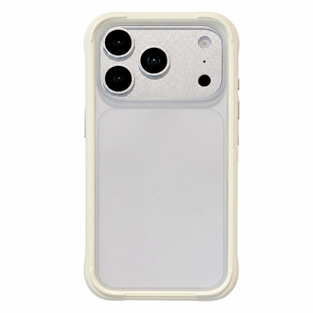 For iPhone 17 Pro Silicone Frame Bumper Frosted Back Panel Phone Case - White - EDA010237205A