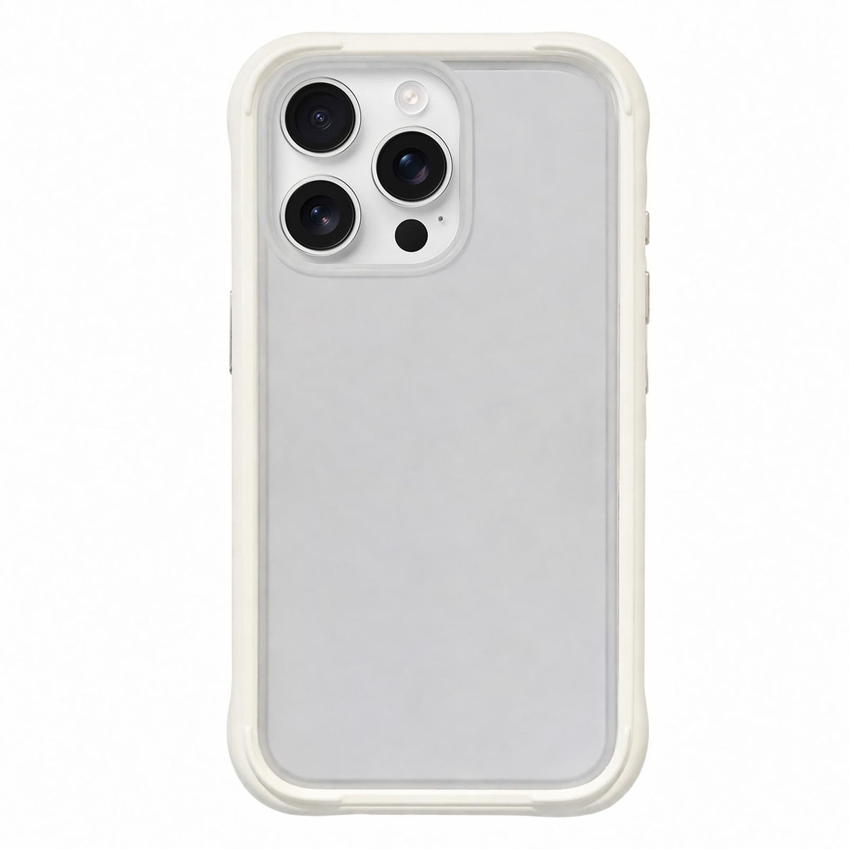 For iPhone 16 Pro Silicone Frame Bumper Frosted Back Panel Phone Case - White - EDA010237208A