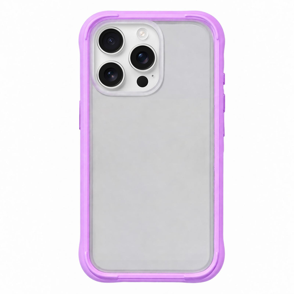 For iPhone 16 Pro Silicone Frame Bumper Frosted Back Panel Phone Case - Purple - EDA010237208D