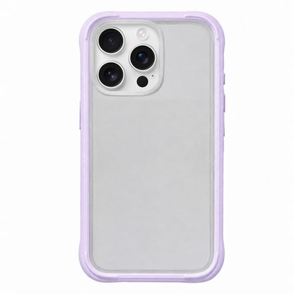 For iPhone 16 Pro Silicone Frame Bumper Frosted Back Panel Phone Case - Morandi Purple - EDA010237208E