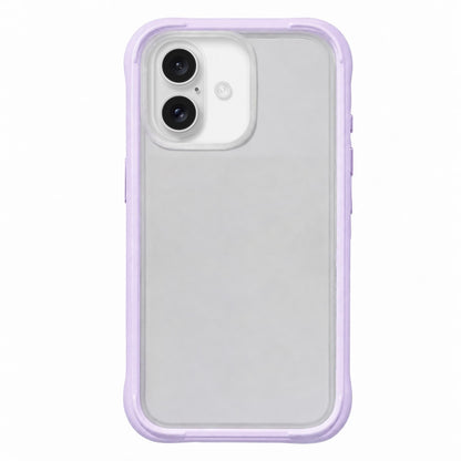 For iPhone 16 Silicone Frame Bumper Frosted Back Panel Phone Case - Morandi Purple - EDA010237209E