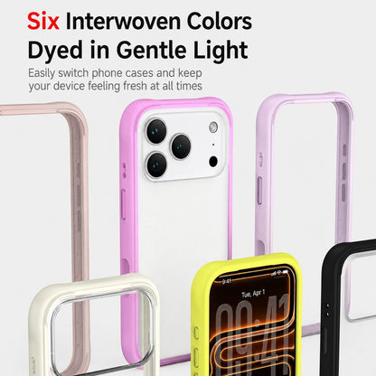 For iPhone 16 Pro Silicone Frame Bumper Frosted Back Panel Phone Case - White - EDA010237208A