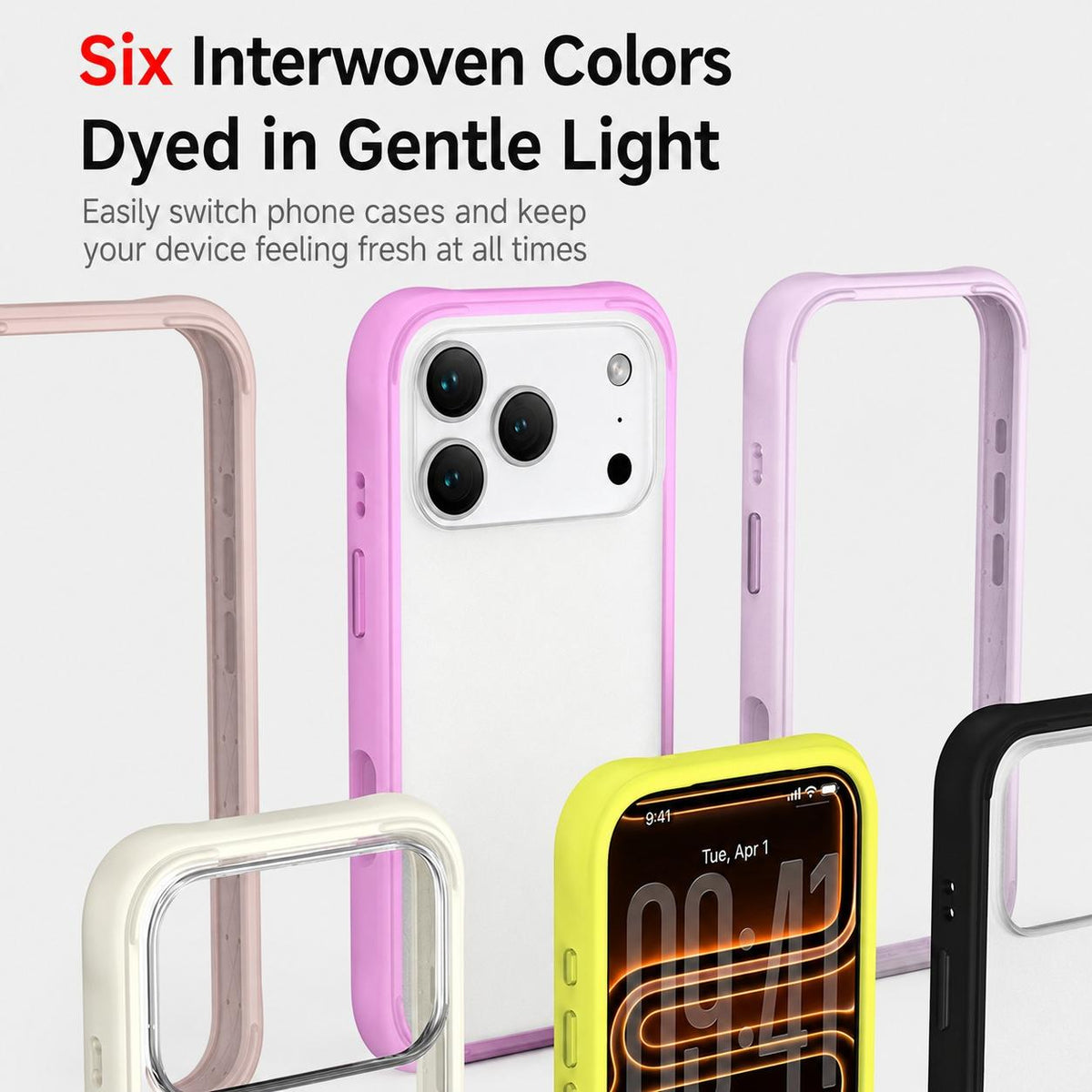For iPhone 16 Silicone Frame Bumper Frosted Back Panel Phone Case - Grey Pink - EDA010237209C